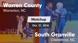 Matchup: Warren County vs. South Granville  2016