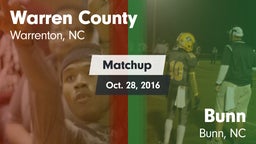 Matchup: Warren County vs. Bunn  2016
