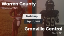 Matchup: Warren County vs. Granville Central  2018