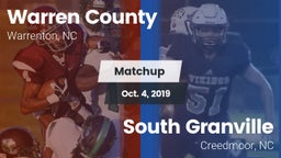 Matchup: Warren County vs. South Granville  2019