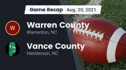 Recap: Warren County  vs. Vance County  2021