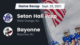 Recap: Seton Hall Prep  vs. Bayonne  2021