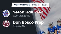 Recap: Seton Hall Prep  vs. Don Bosco Prep  2021