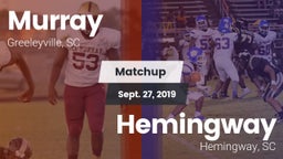 Matchup: Murray vs. Hemingway  2019