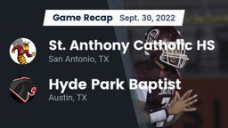 Recap: St. Anthony Catholic HS vs. Hyde Park Baptist  2022