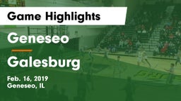 Geneseo  vs Galesburg  Game Highlights - Feb. 16, 2019