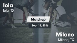 Matchup: Iola vs. Milano  2016