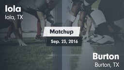 Matchup: Iola vs. Burton  2016