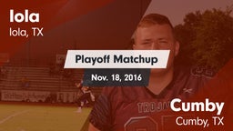 Matchup: Iola vs. Cumby  2016