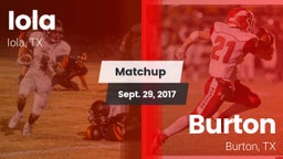 Matchup: Iola vs. Burton  2017
