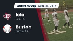 Recap: Iola  vs. Burton  2017