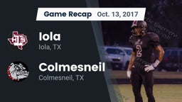 Recap: Iola  vs. Colmesneil  2017