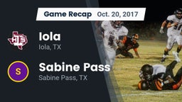 Recap: Iola  vs. Sabine Pass  2017