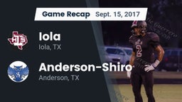 Recap: Iola  vs. Anderson-Shiro  2017