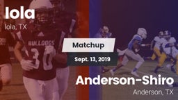 Matchup: Iola vs. Anderson-Shiro  2019