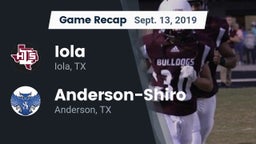 Recap: Iola  vs. Anderson-Shiro  2019