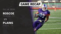 Recap: Roscoe  vs. Plains  2016