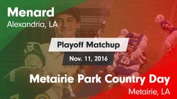 Matchup: Menard vs. Metairie Park Country Day  2016