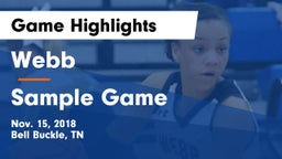 Webb  vs Sample Game Game Highlights - Nov. 15, 2018