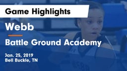 Webb  vs Battle Ground Academy  Game Highlights - Jan. 25, 2019