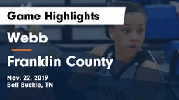 Webb  vs Franklin County  Game Highlights - Nov. 22, 2019