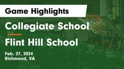 Collegiate School vs Flint Hill School Game Highlights - Feb. 27, 2024