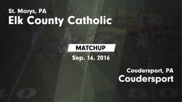 Matchup: Elk County Catholic vs. Coudersport  2016