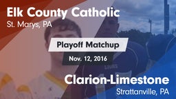 Matchup: Elk County Catholic vs. Clarion-Limestone  2016