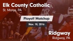 Matchup: Elk County Catholic vs. Ridgway  2016