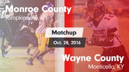 Matchup: Monroe County vs. Wayne County  2016