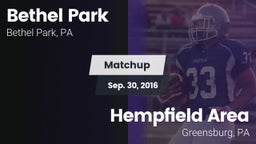 Matchup: Bethel Park vs. Hempfield Area  2016