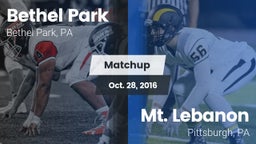 Matchup: Bethel Park vs. Mt. Lebanon  2016