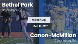 Matchup: Bethel Park vs. Canon-McMillan  2017