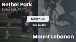 Matchup: Bethel Park vs. Mount Lebanon  2017