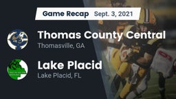 Recap: Thomas County Central  vs. Lake Placid  2021