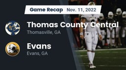 Recap: Thomas County Central  vs. Evans  2022