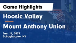 Hoosic Valley  vs Mount Anthony Union  Game Highlights - Jan. 11, 2023