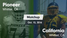 Matchup: Pioneer vs. California  2016