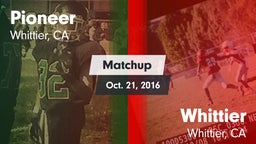 Matchup: Pioneer vs. Whittier  2016