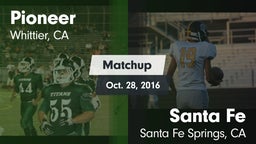 Matchup: Pioneer vs. Santa Fe  2016