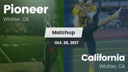 Matchup: Pioneer vs. California  2017