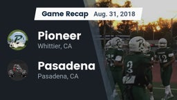 Recap: Pioneer  vs. Pasadena  2018