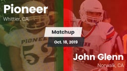 Matchup: Pioneer vs. John Glenn  2019