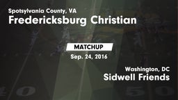 Matchup: Fredericksburg Chris vs. Sidwell Friends  2016