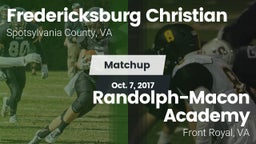 Matchup: Fredericksburg Chris vs. Randolph-Macon Academy  2017