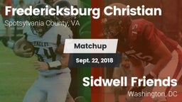 Matchup: Fredericksburg Chris vs. Sidwell Friends  2018