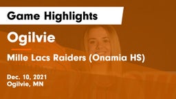 Ogilvie  vs Mille Lacs Raiders (Onamia HS) Game Highlights - Dec. 10, 2021