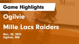 Ogilvie  vs Mille Lacs Raiders Game Highlights - Nov. 28, 2023