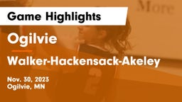 Ogilvie  vs Walker-Hackensack-Akeley  Game Highlights - Nov. 30, 2023