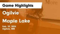 Ogilvie  vs Maple Lake  Game Highlights - Feb. 29, 2024
